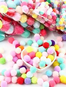 1.5/2mm Mixed Color Fluffy Soft Pom Poms Balls Handmade DIY Crafts Home Decor Sewing Supplies - Multicolor - View 1