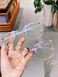 2pcs Women's Glasses, Prevent Visual Fatigue, Suitable For Computer, TV, Gaming And Phone Use, Transparent Lenses, Fashionable And Versatile, Eye Care - Multicolor - View 4