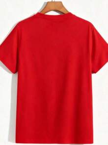 NewSummerCasualTallas Grandes, Camisetas de Mujer con Estampado de Lápiz y Manzana - Blusa Casual de Manga Corta y Cuello Redondo, Tallas Grandes 0XL-5XL, Lavable a Máquina, Tops d - Rojo - Ver 2