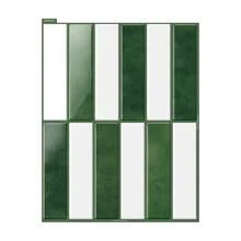 WoStick 1/10/20pcs Green Self-Adhesive Subway Tile Wall Stickers, 3D Glossy Self-Adhesive Tile Stickers, Suitable For Rental Home Kitchen Bathroom Wall Decor - Green and White Long Strip - View 12