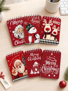 New Christmas Theme Mini Loose-Leaf Notebook - Portable Pocket Size, Suitable For Writing, Memo, Diary, Study And Office, Thoughtful Gift For Teachers On Teacher's Day, Also Great Gift For Graduation, Birthday, Back To School Essential, Back To School Season, Back To School Must-Have, Christmas Gift (Mini Size) - Multicolor - View 2