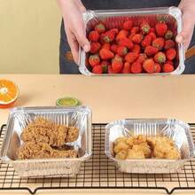 Aluminum Foil Rectangular Baking Pan, Suitable For Rice, Outdoor BBQ, Takeout, Oven Baking, To-Go, Aluminum Foil Food Container, Disposable Food Container - View 7