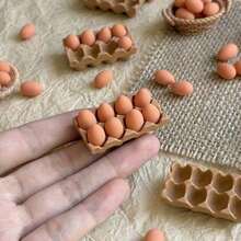 Miniature Egg Tray Set 8/24 - Realistic Kitchen Scene, Includes 8 Eggs And 1 Egg Tray, Miniature Model Enthusiast, Model Accessories | Realistic Miniature Model | Exquisite Miniature Model (Slight Color Difference Depending On The Batch) - A - View 4