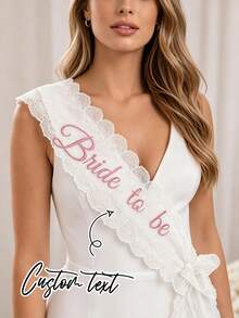 Custom Bride To Be Lace Sash, Embroidered Bridal Shower Sash, Custom Thread, Lace Sash For Wedding, Bachelorette Party Sash, Hen Party Bride Gift, Gift For Wedding, Party. - Multicolor - View 8