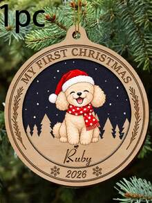 Customized Pet Christmas Ornament, Personalized Cat Dog Name Round Tree Decor, Holiday Winter Vacation Style, Customized Name Pet Memorial Keepsake, Customizable Christmas Tree Ornament, Pet Lover Gift, Holiday Home Decor, Christmas Gift, Family - Style a - View 20