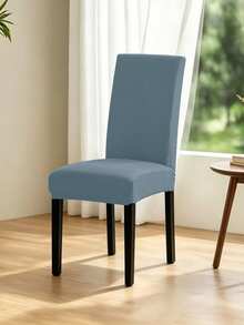 1pc/4pcs/6pcs Solid Color Milk Silk Chair Cover, Elastic Dining Chair Cover, Modern Style Elastic Chair Cover, Suitable For Living Room, Dining Room, Bedroom, Study And Hotel, All Season - Dusty Blue - View 11