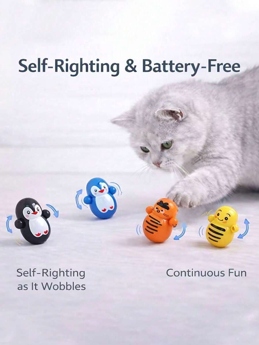 10/5/1pc Cat Rolling & Swinging Toy, Durable Plastic Material, Battery-Free Interactive Cat Toy, Suitable For Multiple Cats, Provides High-Quality Play Experience, Daily Entertainment Toy For Cats, No Batteries Required - View 1