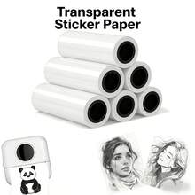 1/3/5/10 Rolls Of Transparent Self-Adhesive Thermal Printing Paper - 57Mm X 25Mm Mini Portable Printer Compatible, Instant Thermal Labels, Supports Pocket Printers' Black And White Printing - View 4