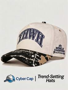1pc Women's "YHWH" Trucker HatAdjustable Design Stylish Embroidered Five-Panel Cap Perfect For Casual Wear, Parties Travel - Multi-color - View 4