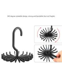 2pcs Multi-Function Non-Slip 360° Rotating Hooks, 20 Hooks, Scarf And Tie Hanging Rack, Stand, Hook Storage Rack, Organizer, Perfect For Gender Reveal Party, Birthday, Wedding, Party, Perfect Gift For Colleagues, Friends And Family, Back To School Essential - Multicolor - View 4