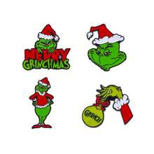 The Grinch 1pc Christmas Brooch, Cartoon Monster Badge, Holiday Lapel Pin, Suitable For Bags And Clothing, Gift, Halloween Costume - Multicolor - View 3