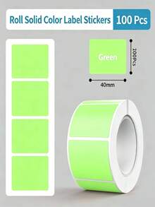 100pcs Colorful Blank Color-Coded Label Stickers Set, 40*30mm Rectangular Strong Adhesive Writable Marking Labels, Suitable For Back To School, Office, Storage Room Jars And File Organization - Random B - View 10