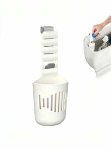 1pc Adjustable Silicone Toilet Tank Cleaning Bracket, Tank Replacement Part, Hanging Silicone Cleaning Box With Hook, Collects Toilet Inner Wall Residue To Prevent Lid Clogging - One Size Fits All - View 7
