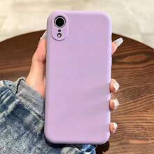 Original Liquid Silicone Phone Case Compatible With IPhone XR XS 7 8 17 16 15 14 13 12 Mini 11 Pro Max 15 Plus 17e Shockproof Protective Back Cover - Grassy Purple - View 1