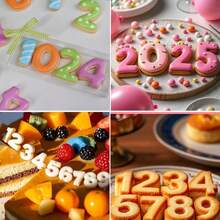 9pcs Stainless Steel Number 0-8 Biscuit Mold Baking Tool Non-Stick Hand-Pressed Cookie Cutter For Cake Decorating - Silver - View 11