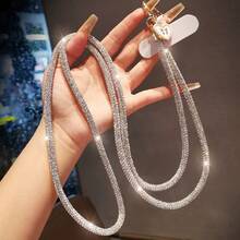1PC Luxury Rhinestone Keychain Phone Lanyard, Rhinestone Pendant, Sparkling Crystal Phone Chain, Short Wrist Strap, Full Rhinestone Charm, High-End Exquisite Pendant, Key Chain, Bag Charm, Phone Case Lanyard, Anti-Lost Hand Strap, Free Clip - Heart Buckle Crossbody Strap - View 8