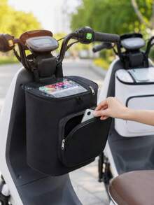 Large Capacity Motorcycle Scooter Hanging Bag - Durable Material Bicycle Storage Bag, Bicycle Motorcycle Helmet Bag, Portable Front Bicycle Bag, Large Capacity Storage Bag, Suitable For Commuting, Travel And Outdoor - Adjustable Shoulder Strap, Touchscreen, Lightweight Bicycle Equipment With Zipper - A - View 11