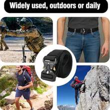 1pc Tactical Belt With Plastic Buckle, Multi-Functional Outdoor Training Belt, Unisex - Multicolor - View 8