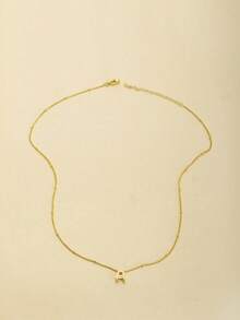 1pc Fashion Copper A-Z English Initials Perforated Pendant Multi-Layer Necklace, Women's Daily Casual Wear Personalized Necklace Collarbone Chain - Multicolor - View 4