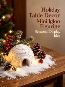 Realistic Arctic Architecture, Model, Miniature Snow House, Christmas Tree, Scene Model, Hidden Cabin, Static Display, Decoration, Christmas Decor, Christmas Gift, Yard And Garden Decoration, Miniature Landscape And Statue - Multicolor - View 3