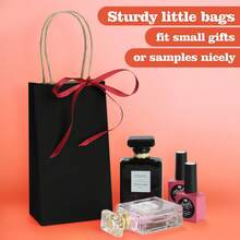 10/25/40pc Black Gift Bags With Sturdy Handles, Reusable Small To Medium Paper Shopping Bags, Suitable For Retail, Birthday Parties, Halloween, Christmas, Handmade Crafts And Gift Wrapping - View 5