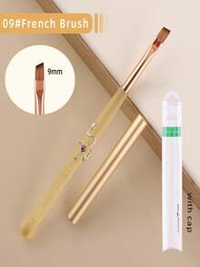 1Pc Detachable Snake Decor Nail Art Brush, Yellow Translucent Acrylic Handle Nail Liner Pen For UV Gel Drawing Painting Carving - Yellow - View 10