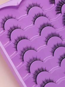 20 Pairs Bulk Pack Strip False Eyelashes, Mixed 2‑Style Natural Looks Assorted Fake Lashes Set, Soft Lightweight Hand‑Crafted Lashes, Reusable Comfort Eye Makeup Lashes For Daily Dating Party Cosmetic Use - Black - View 5