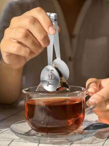 Stainless Steel Tea Bag Squeezer, Silver Tea Bag Clip, Tea Bag Filter Clip, Tea Bag Spoon For Loose Tea, Ice Cubes, Sugar - Multicolor - View 1