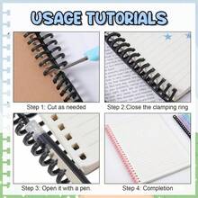 16pcs Plastic Spiral Binding Coils - 30-Ring Loose Leaf Binding Coils, Suitable For Document Binding, Book Binding, Notebook Making, With Coil Binding Comb Teeth, Suitable For Office, Library, Bulletin Board (1/2 Inch Diameter) - One Size Fits All - View 4