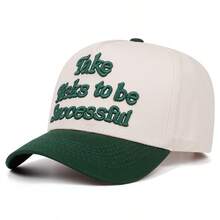 1pc Take Risks To Be Successful Embroidered Baseball Cap Outdoor Sports Baseball Cap Casual Versatile Dad Hat - Multicolor - View 10