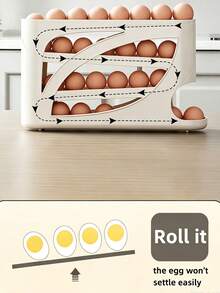 Egg Rolling Machine, Automatic Egg Rolling Storage Rack, Refrigerator Egg Storage Container, Space Saving Egg Container For Refrigerator And Countertop, Practical Egg Rack For Kitchen Pantry, Keeping Eggs Neatly Arranged For Daily Kitchen Use - Multicolor - View 10