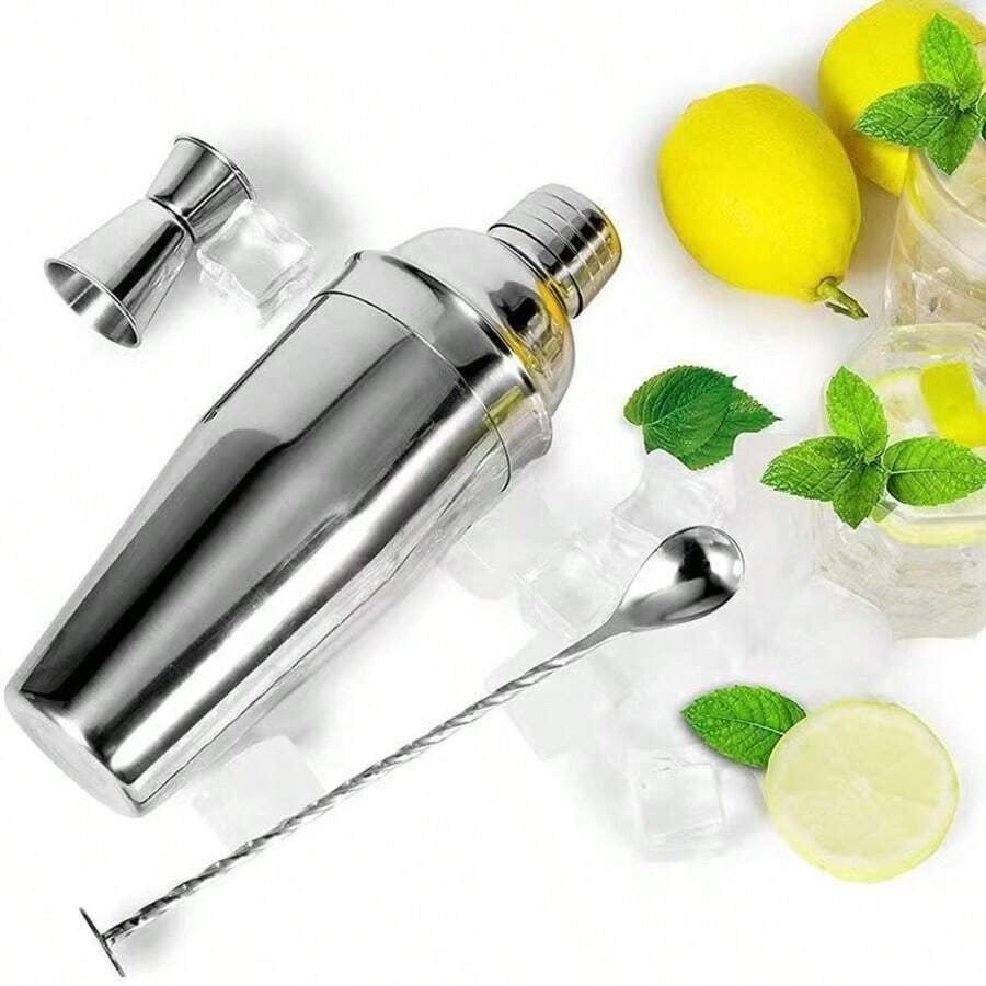3 PiecesHand-Shaken Beverage Making Set, Home-Made Fruit Tea & Sparkling Drink Tool Kit, Stainless Steel Material, Easy To Clean, Make Refreshing Fruit Tea & Sparkling Drinks At Home With Ease - Multicolor - View 1