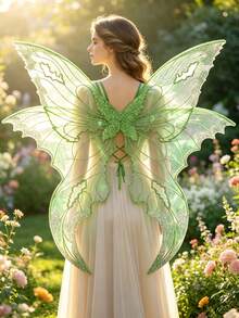 Adult Fairy Tale Costume, With Colorful Butterfly Wings, Is Perfect For Halloween Costume Changes, Themed Parties And Stage Performances. - Multicolor - View 3