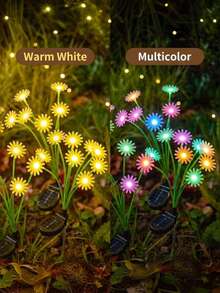 Solar Powered Daisy Garden Lights, Colorful LED Solar Powered Ground Stake Lights, Waterproof Outdoor Decorative Landscape Lights, Solar Garden Lights, Suitable For Yard, Pathway, Patio, Lawn, Backyard Decoration - Daisy - View 4