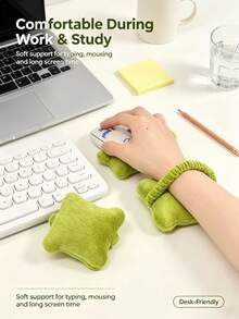 1pcsMulticolor Plush Mini Wrist Rest Pillow, Soft Elastic Wrist Support Cushion, Comfort Wristband Pad For Back To School Student Office Computer Mouse Typing - A - View 7