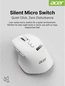 Acer OMR254 Tri-Mode Silent Mouse (Bluetooth/Wired/Wireless), With Visual Digital Display Indicator, Lightweight Ergonomic Design, Compatible With PC And Tablet - View 4