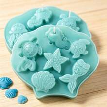 1 buah Cetakan Silikon Makhluk Laut Bentuk Kuda Laut, Kura-kura, Putri Duyung, Alat Pembuat Lilin Aromaterapi DIY, Cetakan Resin Epoksi DIY, Cocok untuk Dekorasi Rumah, Hadiah Liburan, Kreasi Kerajinan Rumah, Pembuatan Ornamen Dekoratif - MultiWarna - View 11