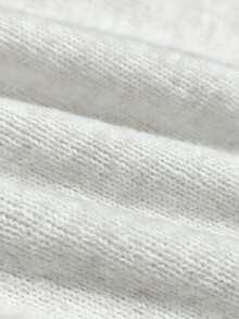 LOVE JOYY Spring/Autumn Minimalist Colorblock Black Trim Crew Neck Long Sleeve Knit Sweater Women, Beige Slim Fit All-Match Versatile Layering Sweater - White - View 7