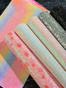 厚紋理 Perler 珠熨燙紙，彩虹亮片布料熨燙片，耐熱可重複使用，適用於 DIY Perler 珠藝術與手工藝 - 彩色 - 查看 5