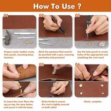 480/360/180pcs Leather Rivets, Leather Rivet Set, 4 Colors 3 Sizes Leather Rivets And Buttons, Suitable For Leather Craft, Clothing, Shoes, Boots, Bags, Decoration - Multicolor - View 8