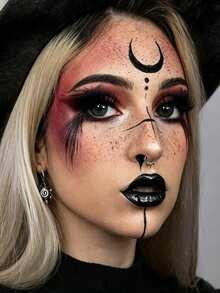 1 Pair Black Cosmetic Contact Lenses, Soft Texture, Suitable For Cosplay, Halloween Costumes, Role-Playing Games And Vacation Makeup Needs, Can Be Used All Year Round - Yearly Disposable - View 5