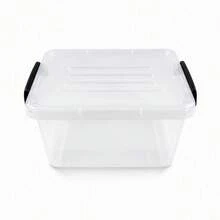 37cm Clear Plastic Storage Box With Lid, Stackable Organizer Bin For Crafts, Office Supplies, Small - Size 13L/27L/42L/62L/88L/109L Options - Black - View 2