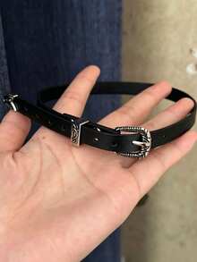 1件高級復古做舊頸鍊，深色龐克風鎖骨鏈，女款日常配戴 - 黑色 - 查看 6
