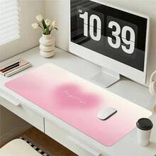 1pc Leather Desk Pad Protector Gradient Heart Large Mouse Pad Office Desk Mat Waterproof Non-Slip Gaming PU Desk Blotter Pad - View 3