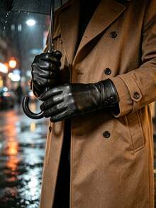 1 Pc Solid Gloves, Elegant Gloves With Cuff Button Detail, Warm Touchscreen Winter Gloves For Women Daily Commute Evening Party - Multi-color - View 2