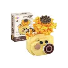 Vintage Floral Camera Micro Particle Building Blocks Set, DIY Floral Camera Assembly Model, Creative Desktop Decor, Stress Relief Building Toy, Birthday Valentine's Day Holiday Gift - Multicolor - View 3
