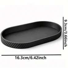 3D Printed Minimalist Jewelry Tray, Black Storage Tray With Ribbed Texture, Multifunctional Tray For Organizing Watches, Rings, Keys, Necklaces And Other Small Accessories, Suitable For Vanity, Bedside Table, Desk Decorative Catch-All Tray, Jewelry Tray - Black - View 6