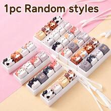 1pc Random Cat 4-Key Fidget Keychain, Mechanical Keyboard Switch Tester, Clicky ASMR Fingertip Toy, Stress Relief Key Ring With Lanyard, Cute Cat Pendant, Portable Finger Press Toy, Relaxation Gift For Teens & Adults - Multicolor - View 10
