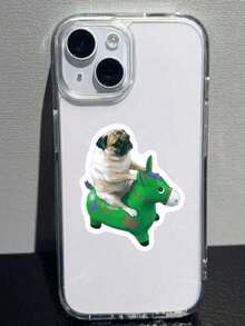 50pcs Funny Dog Expression Stickers PVC Material Gift Cartoon Decoration Scrapbook Laptop Luggage Guitar Water Bottle Phone Case DIY Stickers - Multicolor - View 6