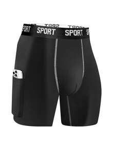 4 Pcs Men's Self-Cultivation Long Style Exercise Boxer Briefs,There Is A Pocket On The Right Side For Easy Carrying, Suitable For Daily Fitness Boxing - Multicolor - View 2
